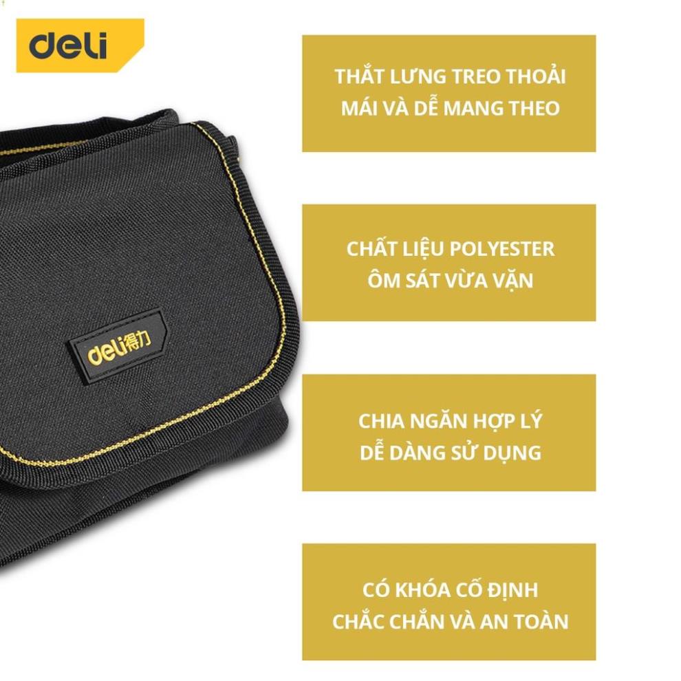 Túi Đựng Đồ Nghề Đeo Thắt Lưng Deli - Nhiều Ngăn Tiện Dụng, Dễ Dàng Mang Theo - DL5864 .