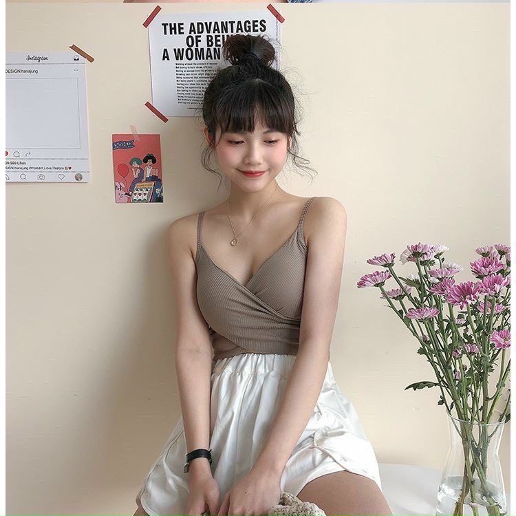 Áo bra tăm mềm mịn vạt chéo hở lưng