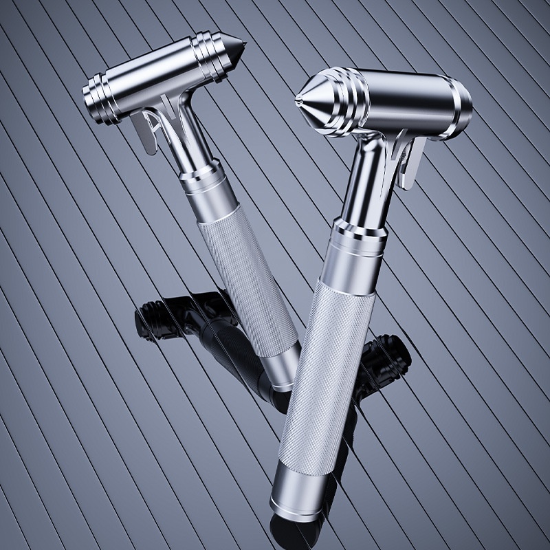 Búa Thoát Hiểm Trên Ô Tô Cao Cấp Cán Tay Cầm Bằng Kim Loại