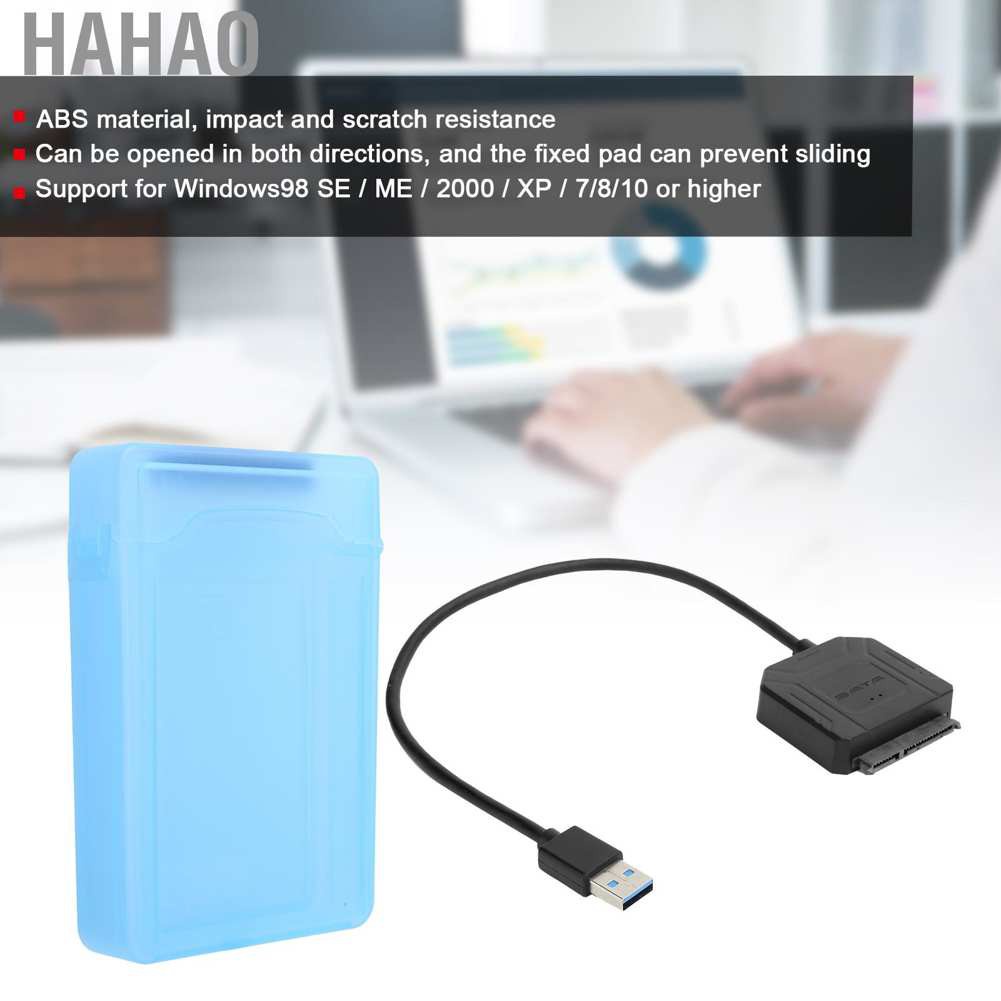 Dây Cáp Chuyển Đổi Ổ Cứng Ngoài Hahao Sata Usb 3.0 2.5in 3.5in Ssd Hdd + Hộp Bảo Vệ