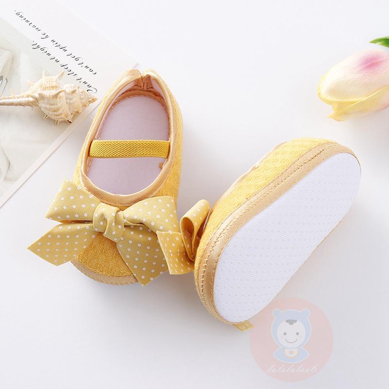 Giày Búp Bê Đế Mềm Chống Trượt Đính Nơ Xinh Xắn Cho Bé Gái LAA6