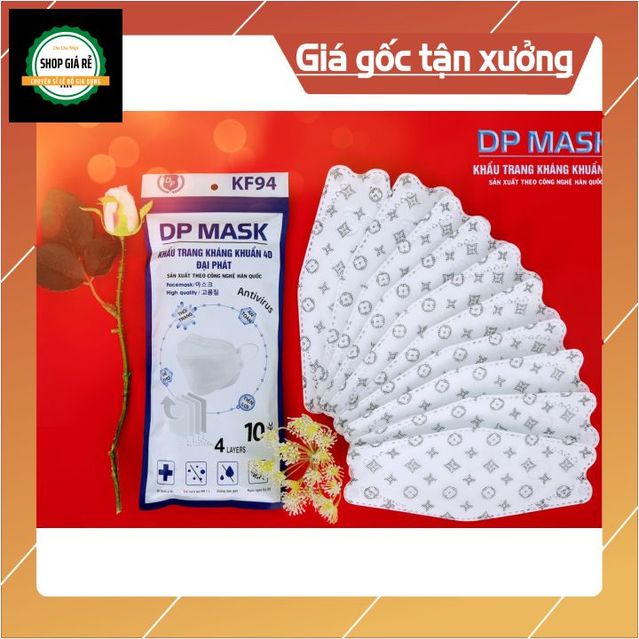 Khẩu trang KF94 4 lớp hàn quốc hợp thời trang chống bụi siêu mịn (set 10 cái) | BigBuy360 - bigbuy360.vn
