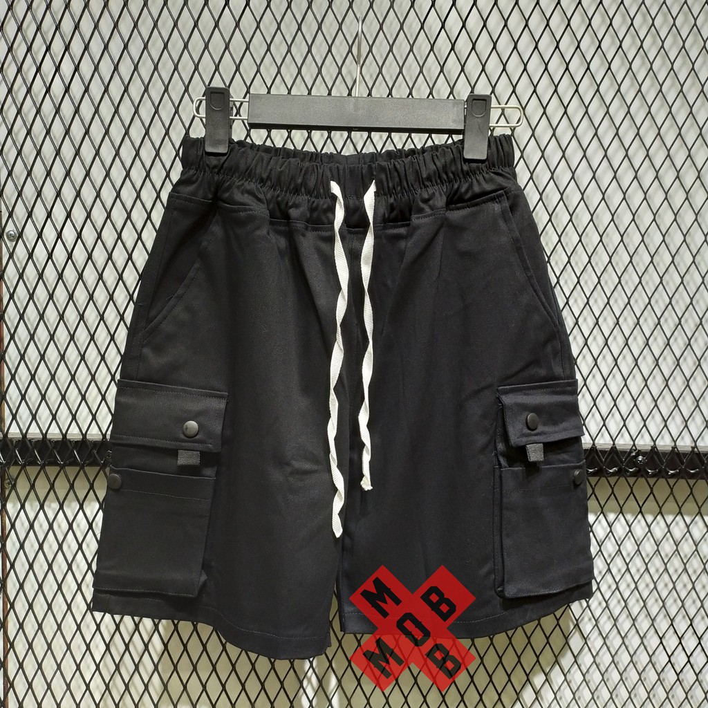 Quần short kaki nam ⚜️FREESHIP⚜️ túi hộp lưng thun co dãn Black Button | BigBuy360 - bigbuy360.vn