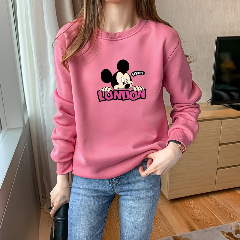 NRVP Áo tay dài cổ tròn phong cách Hàn Quốc trẻ trung cho nữ