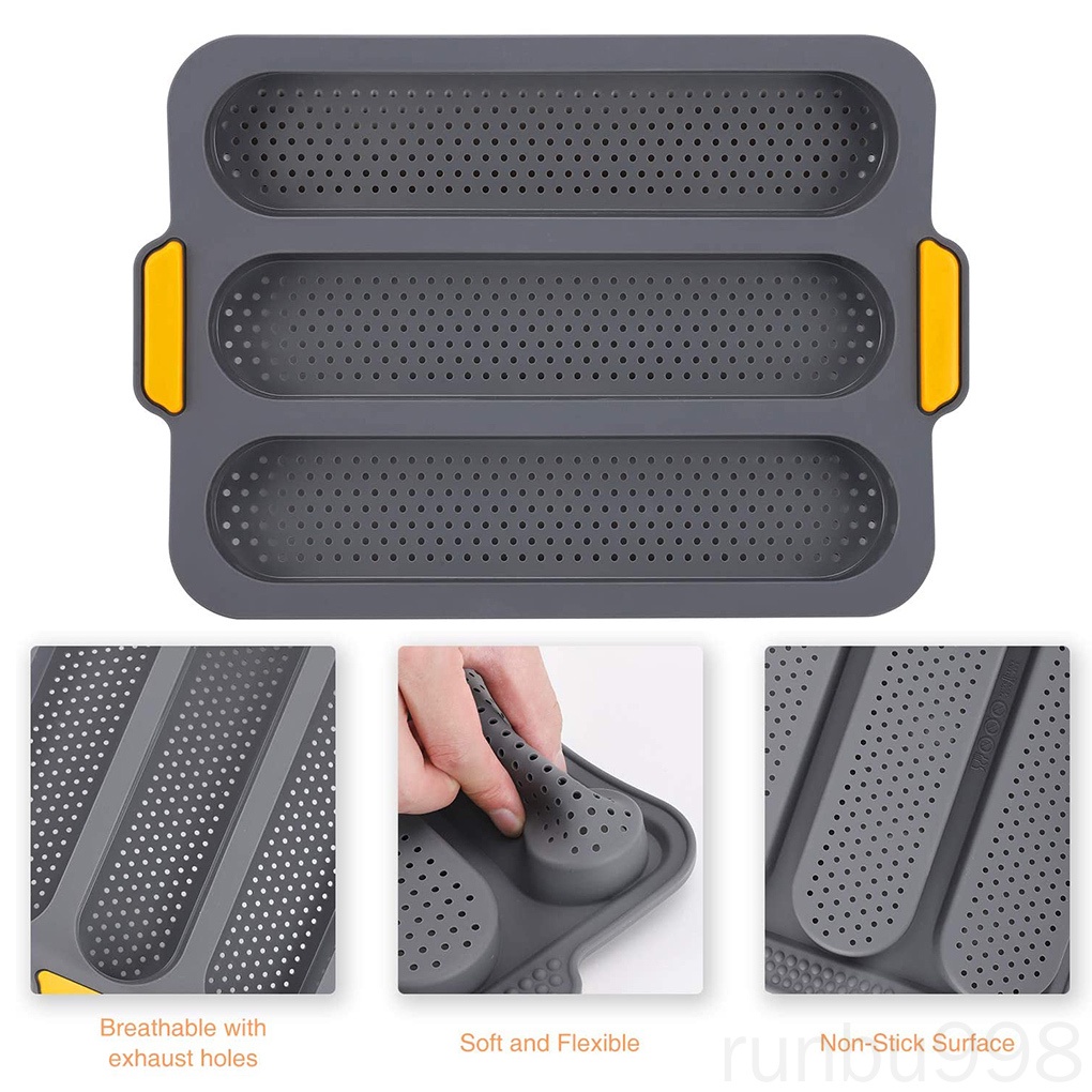 Set 3 Khuôn Silicone Làm Bánh Mì Sóng Chống Dính Runbu998