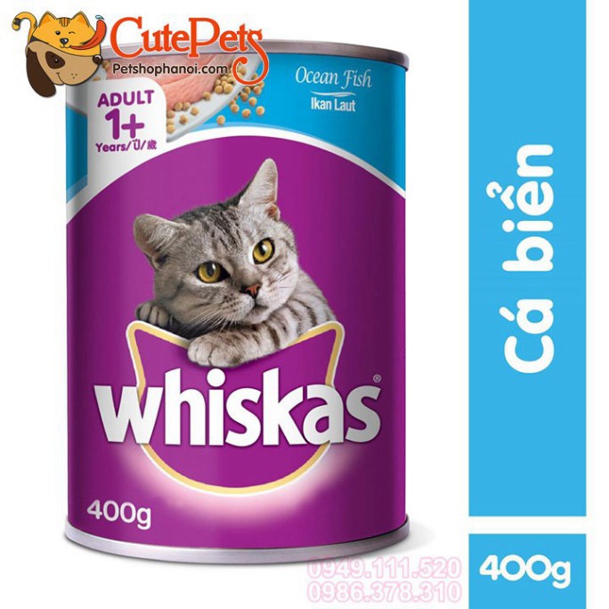 BMB1 Thức ăn cho mèo Pate Whiskas Adult Lon 400g - CutePets Phụ kiện chó mèo Pet shop Hà Nội 4 T083