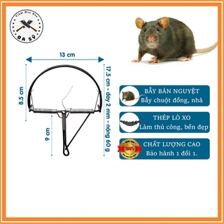 Bẫy chuột bán nguyệt, bẫy kẹp chuột loại tốt, bẫy chuột kẹp rèn từ thép nhíp xe siêu bền - b38