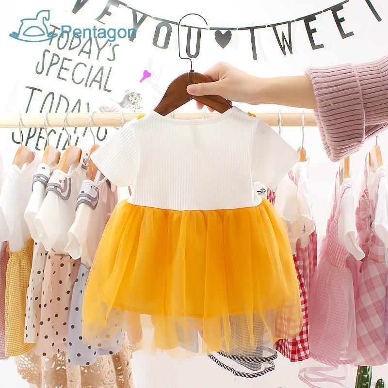 Đầm Bé Gái 2 Lớp Phối Lưới