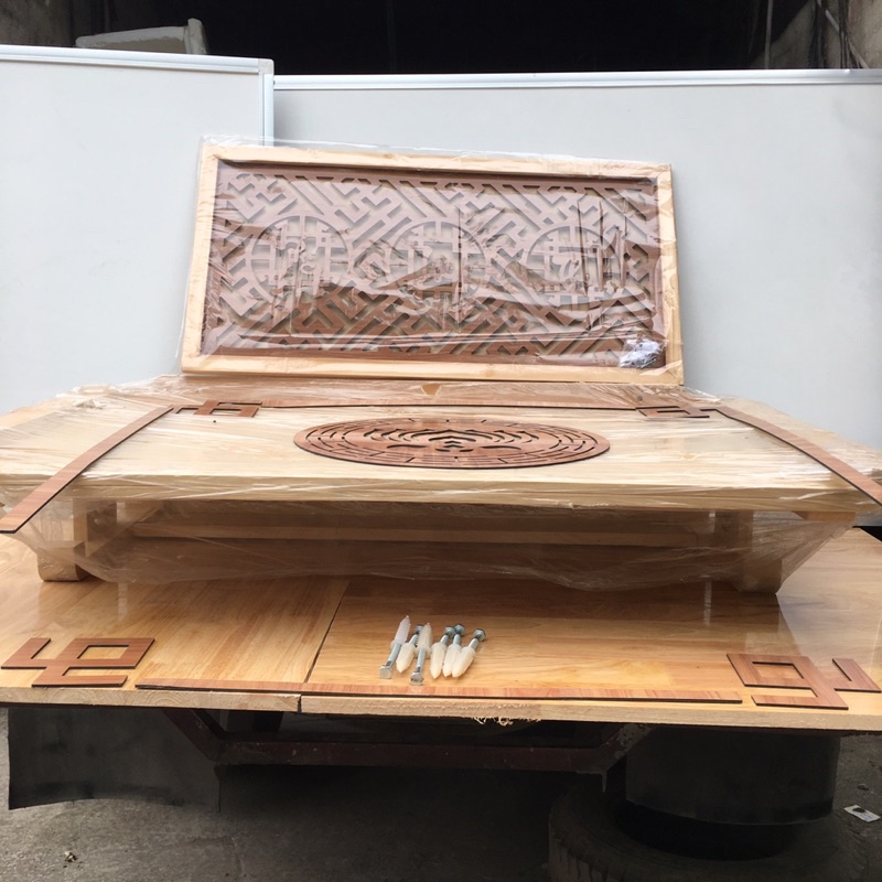 (Combo-Cỡ lớn) Bộ Ban Thờ chung cư khổ lớn 107/61, 99/50cm{ban thờ, tấm chống ám khói, chữ tròn tài Lộc và viền chiện}