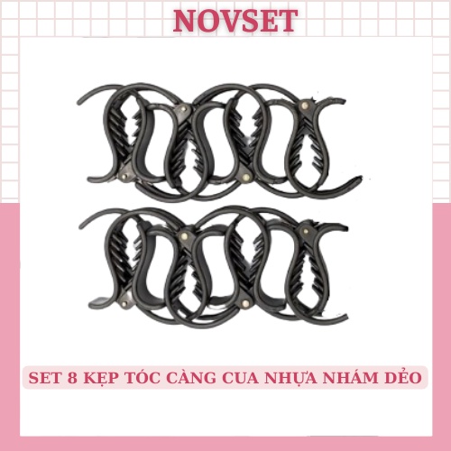 Kẹp càng cua NOVSET Kẹp tóc càng cua đen nhám dẻo bẻ không gãy loại đẹp