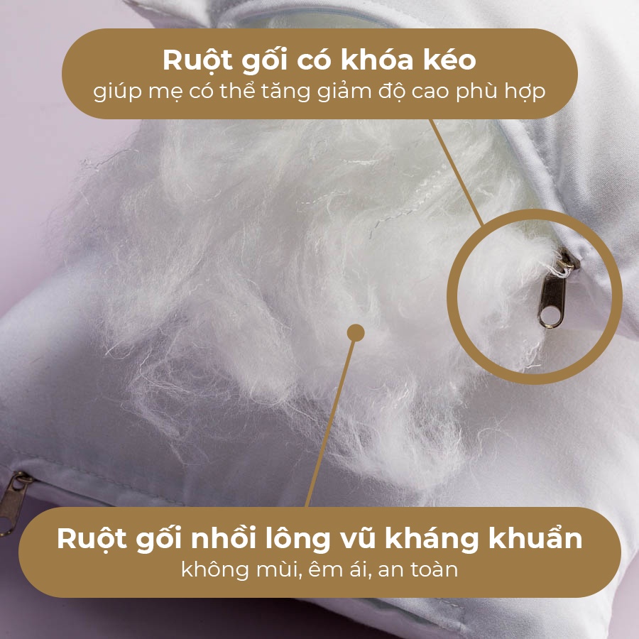 Gối Ôm Trẻ Em Hình Gấu Khang Home - 100% Cotton, Thoáng Mát, Êm Ái