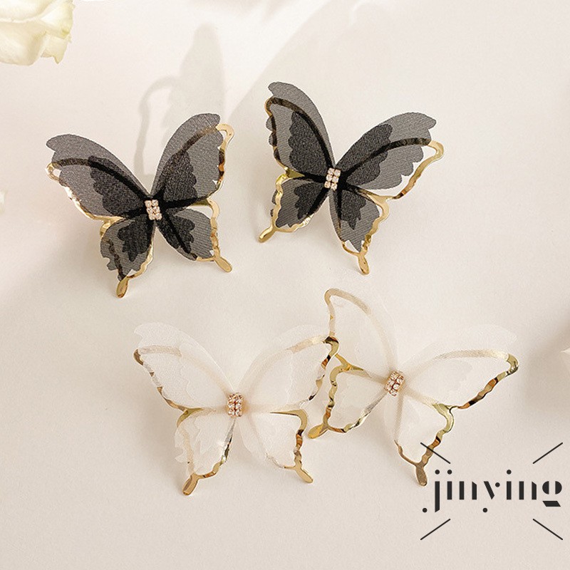 GETNOIVAS Bông tai nữ mặt hình bướm thời trang