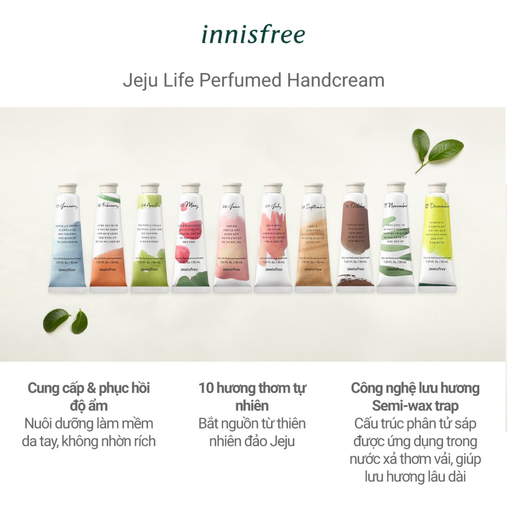 Kem Dưỡng Da Tay Innisfree Jeju Life Perfumed Hand Cream 30ml | BigBuy360 - bigbuy360.vn