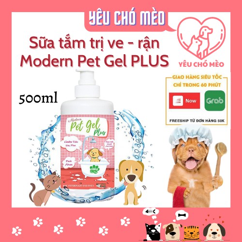 Sữa Tắm Diệt Ve Rận Bọ Chét Chó Mèo Modern Pet Gel PLUS 500ML