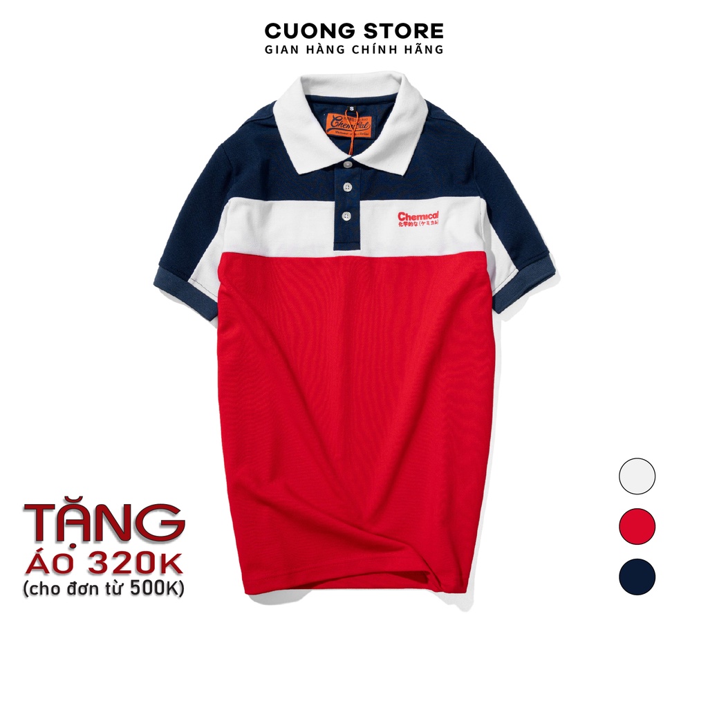 Áo thun Polo nam phối ngang ngực CHEMICAL 110135 vải cá sấu Cotton cao cấp, chuẩn form - CUONG STORE | BigBuy360 - bigbuy360.vn
