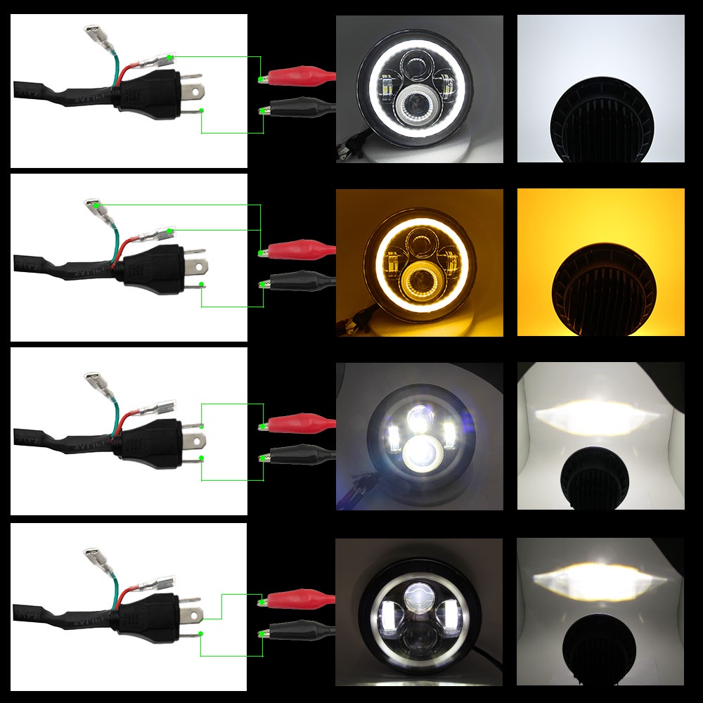 Đèn Pha LED Vòng Tròn 7inch H4 12V 24V Cho Xe Harley Sportster 1200 883 Street 500 750