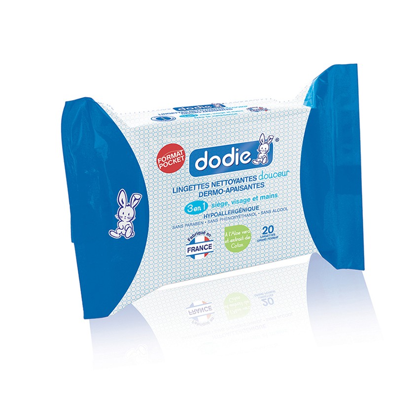 [MKB Gift] Khăn Ướt Bỏ Túi, nhỏ gọn dễ mang bên mình - 3 trong 1 Dodie (hộp 20 tờ)