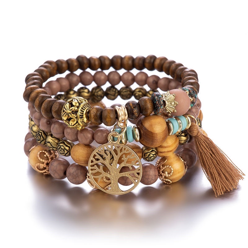 Set vòng tay chuỗi hạt phong cách boho vintage cổ điển