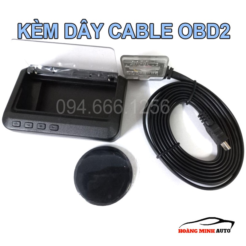 Hud hiển thị tốc độ xe ô tô và cảnh báo C100 - tặng kèm dây cable OBD2