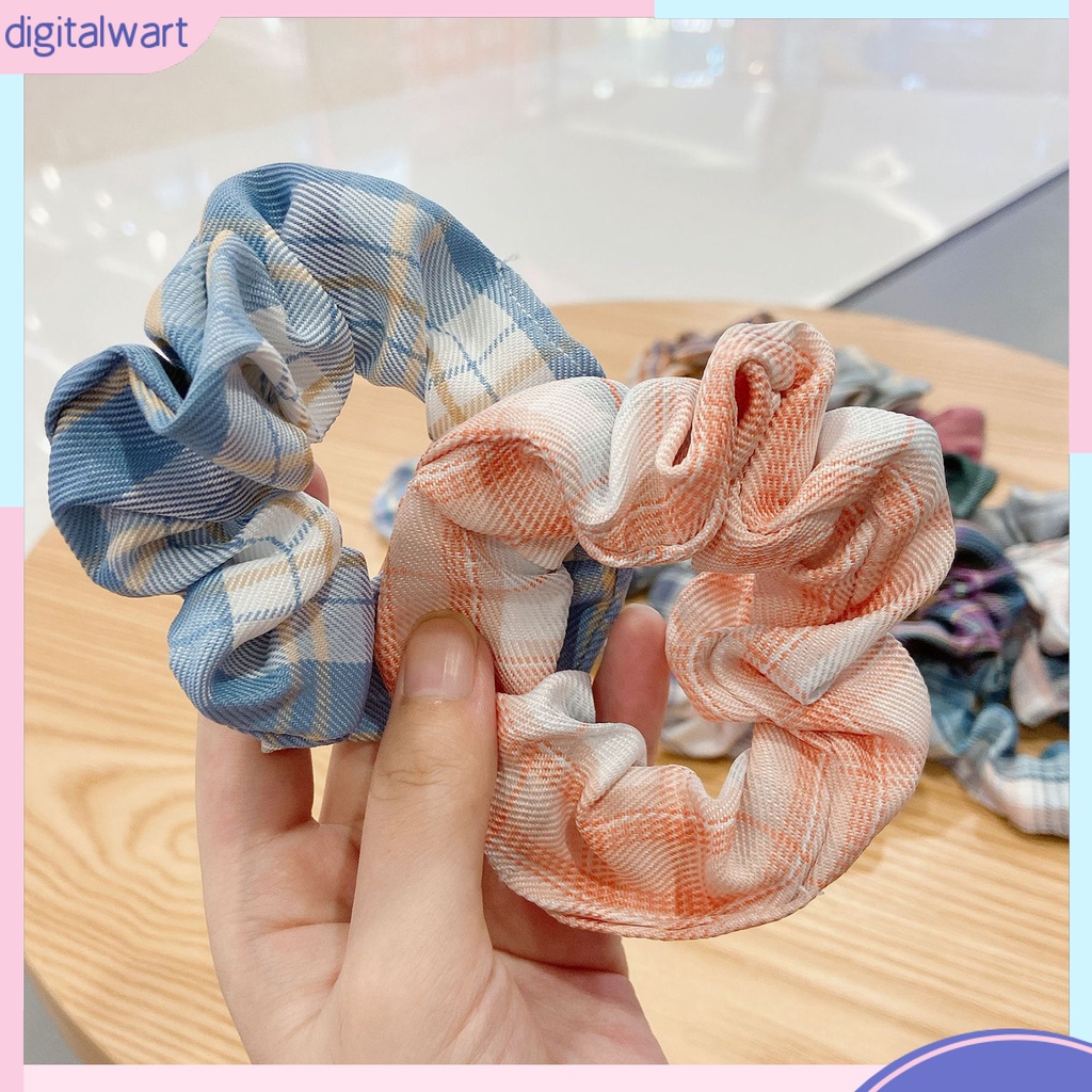 Dây Buộc Tóc Họa Tiết Ca Rô Phong Cách Hàn Quốc Dành Cho Nữ