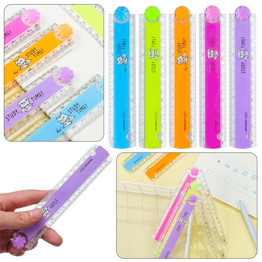 CHOOKEY Thước Gấp Acrylic Trong Suốt Họa Tiết Hoạt Hình Xinh Xắn Sáng Tạo