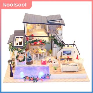 [Mã TOYDEC hoàn 20K xu đơn 50K] Mô Hình Nhà Búp Bê Bằng Gỗ Diy Xinh Xắn Có Đèn Led