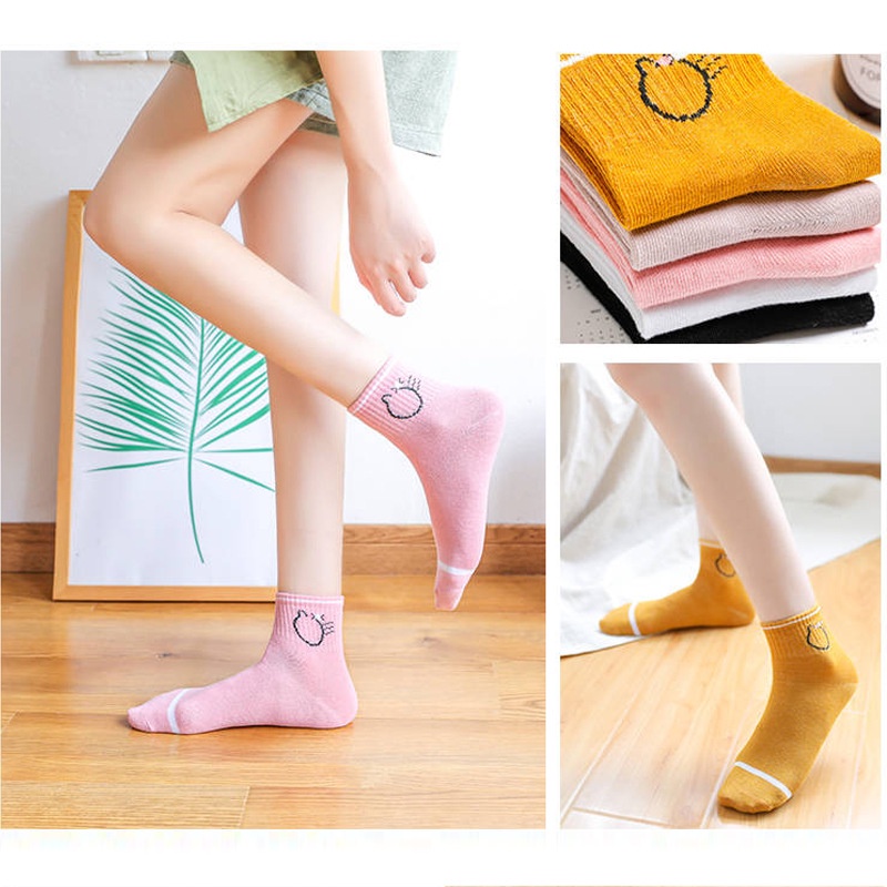 Tất nữ cổ cao hoạt hình phong cách Hàn Quốc nhiều màu