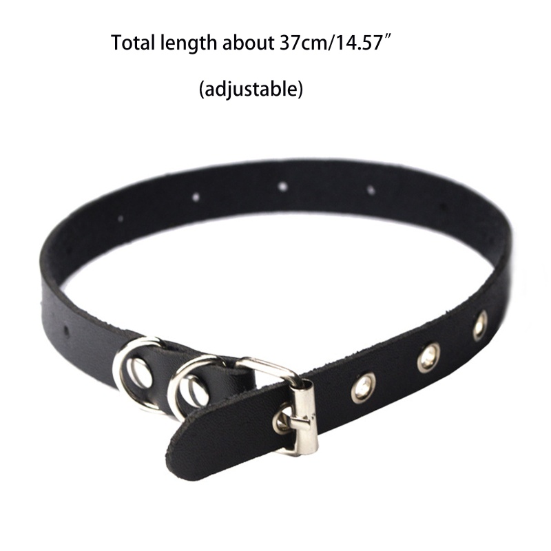 Vòng Cổ Choker Bằng Da Có Khóa Điều Chỉnh Được Phong Cách Punk Dành Cho Người Đi Xe