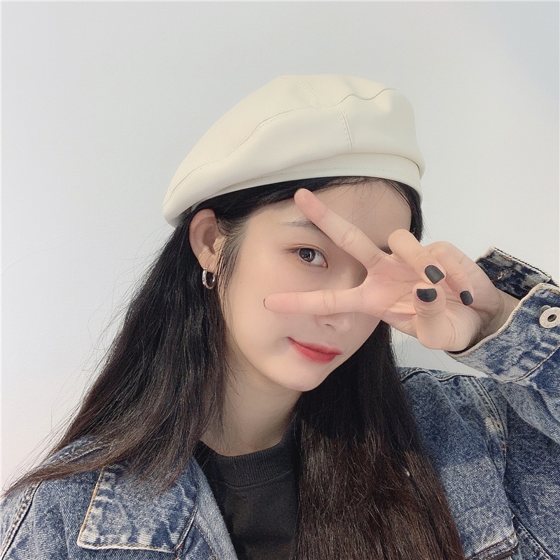 Mũ nồi phối nút sắt phong cách retro Nhật Bản thời trang thu đông dành cho nữ