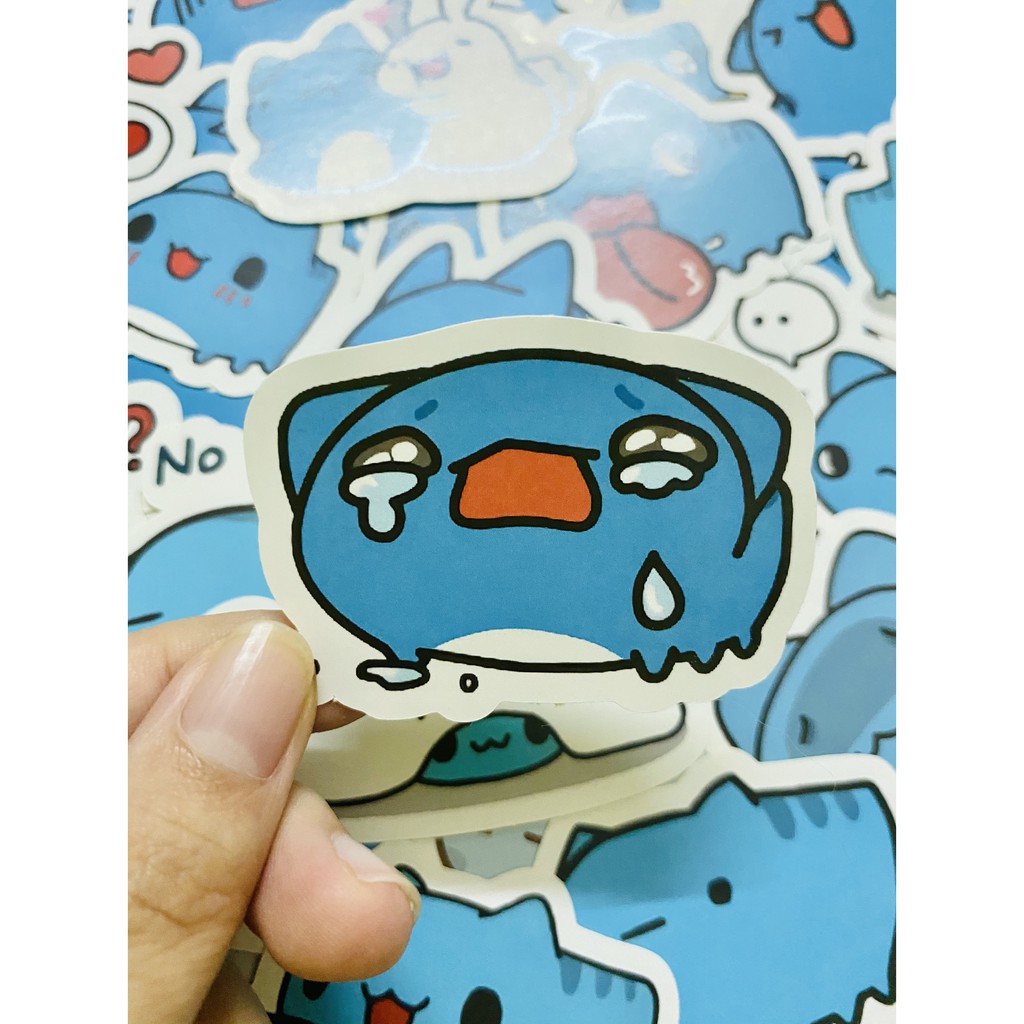 Sticker mèo Capoo dán trang trí laptop, máy tính bỏ túi, vali, điện thoại, đàn ghita, hộp bút