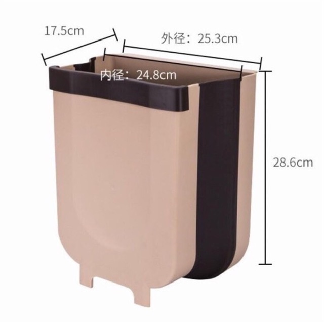 Thùng rác gấp gọn đa năng gắn cửa tủ bếp size lớn 25x17x28cm