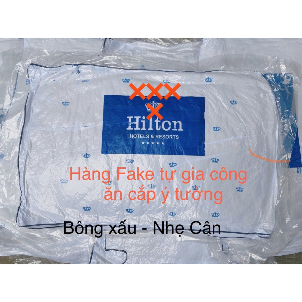 Ruột gối ngủ Khách Sạn Hilton Cao Cấp Bông Gòn Hạt Kháng Khuẩn Cotton