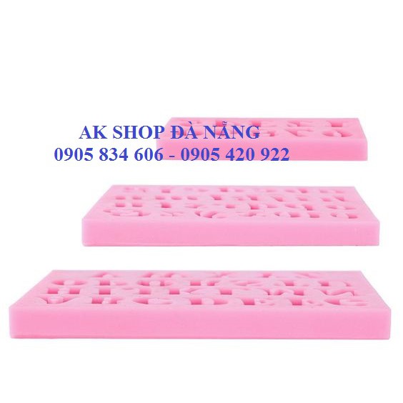 SET 3 KHUÔN SILICON CHỮ VÀ SỐ SIZE NHỎ / 2502.002