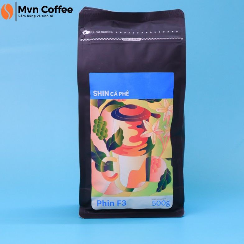 Cà phê mộc, nguyên chất rang xay 500g và 1 Kg Shin Cà Phê - Phin F3 - Mvn Coffee