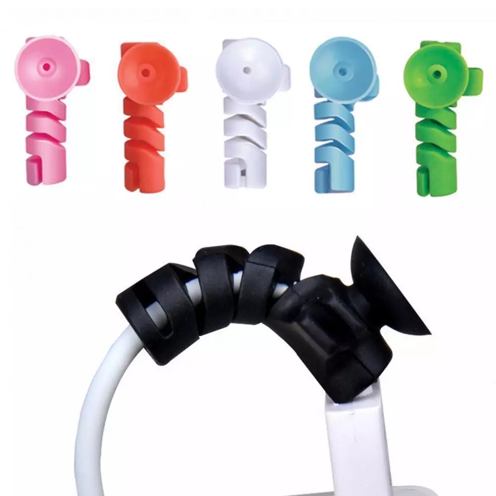 Phụ Kiện Silicone Có Giác Hút Bảo Vệ Đầu Dây Cáp Sạc Tiện Dụng