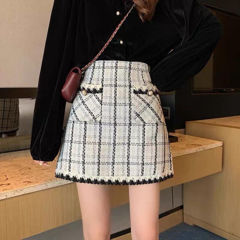 Chân váy dạ Tweed