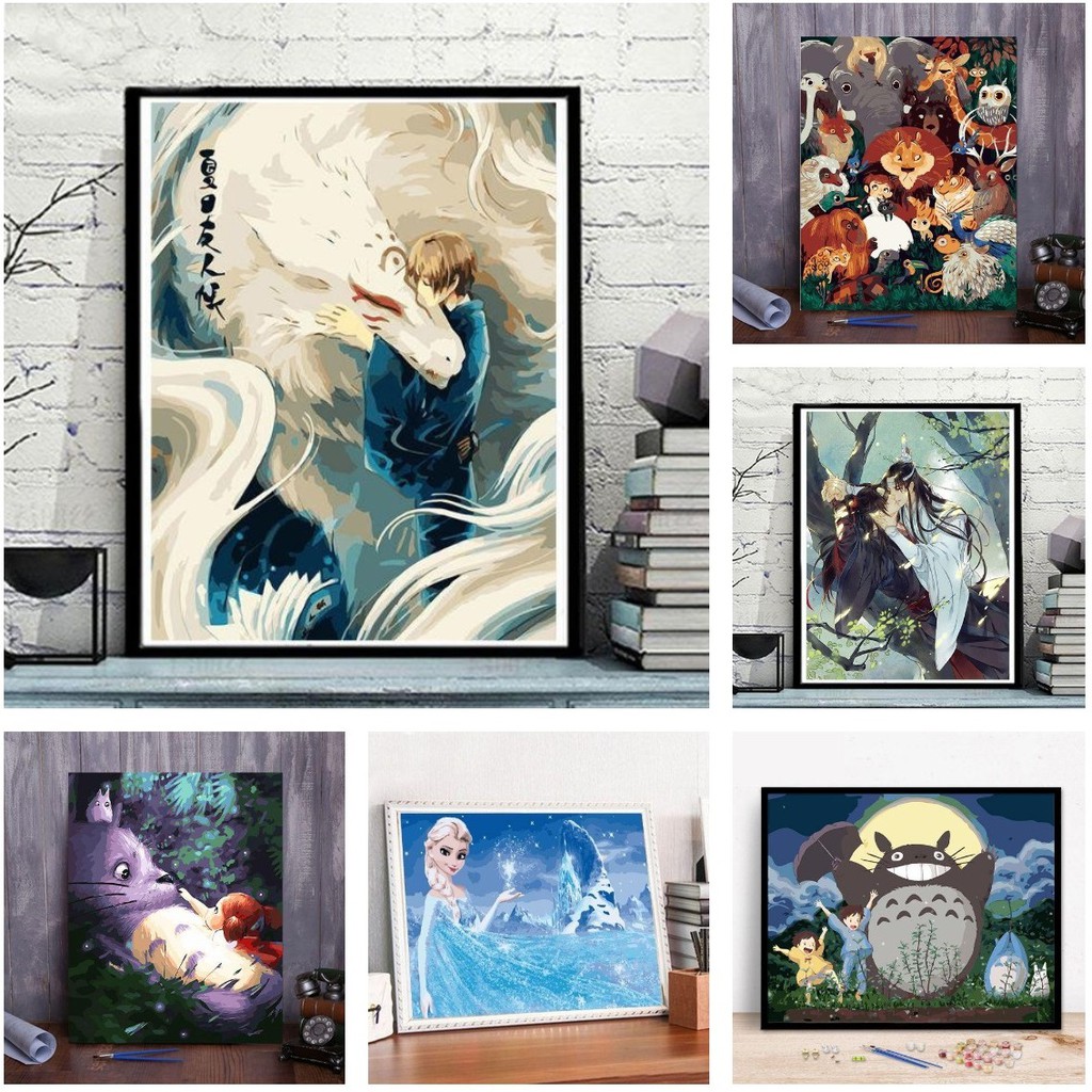 [Anime Cartoon Models]Painting By Numbers Diy Oil Painting 40X50Cm Cartoon Cartoon Characters Living Room Room Decoration Color Painting Creativity Gifts Marvel Onmyoji Girl