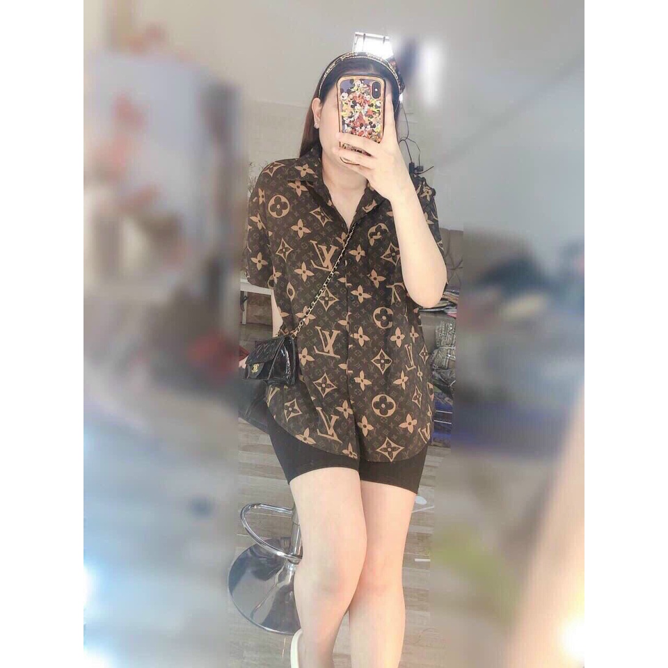 Bộ Áo sơ mi ngắn tay form thụng rộng kèm quần lenging  unisex - ZADOLA FASHION