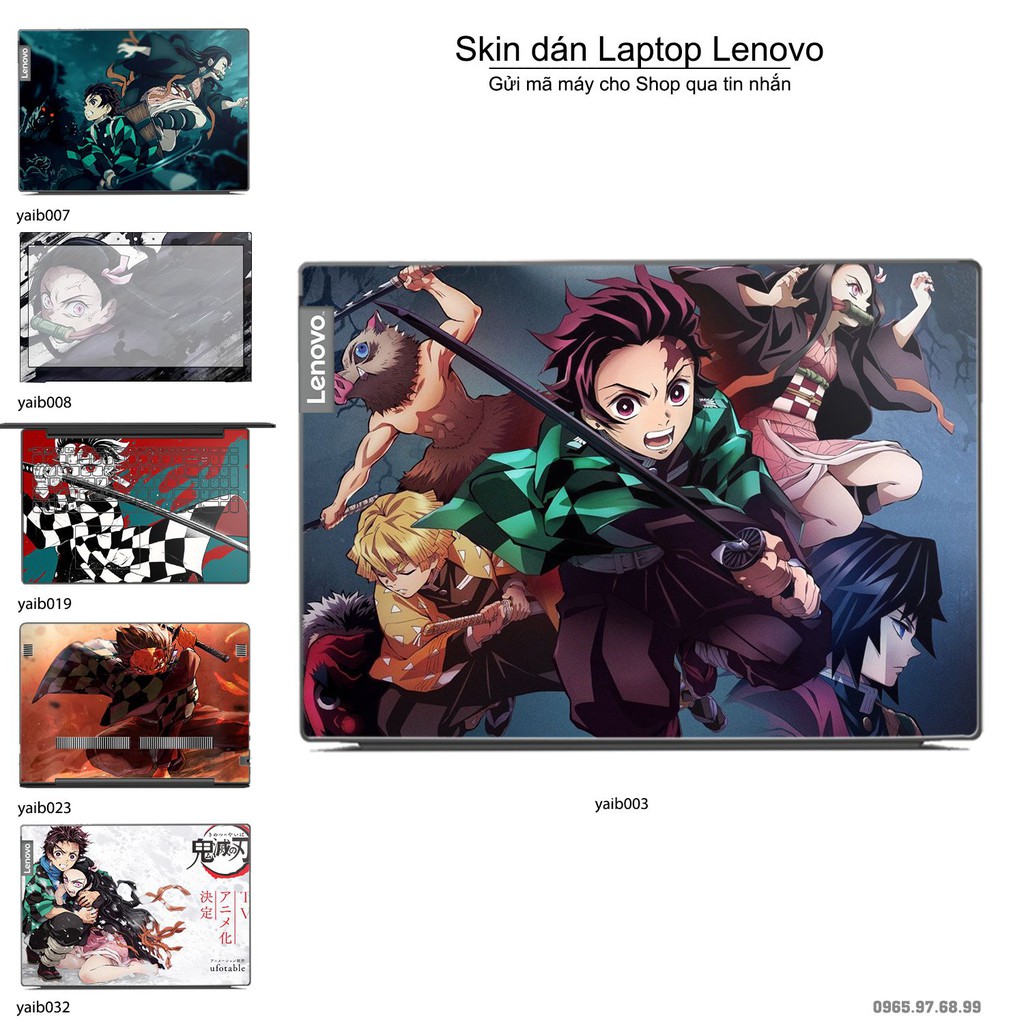 Skin dán Laptop Lenovo in hình Kimetsu No Yaiba (inbox mã máy cho Shop)