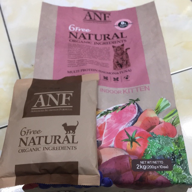 ANF CAT 2KG 6 FREE NATURAL INDOOR KITTEN | HẠT KHÔ HỮU CƠ CHO MÈO CON 2kg