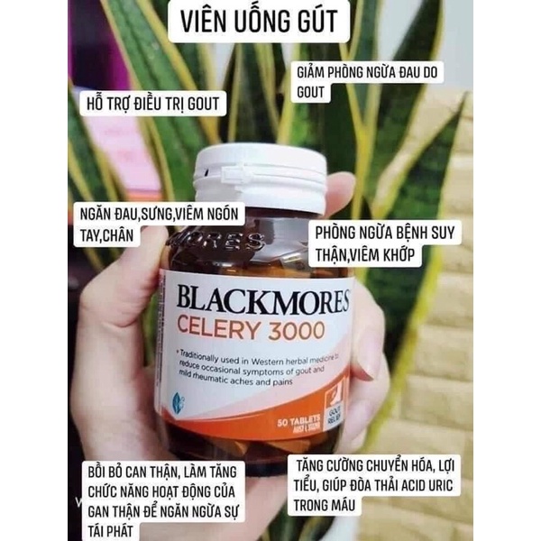 🌈   Viên Uống  Blackmores Celery 3000 phòng ngừa và hỗ trợ bệnh gout  50 viên của Úc
