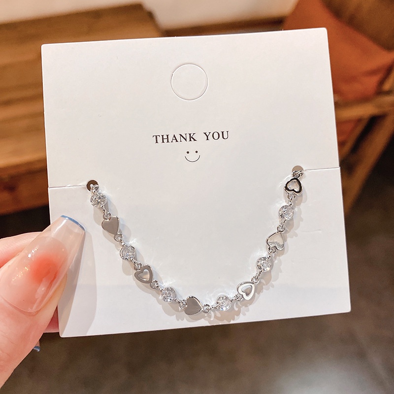 Phong cách Hàn Quốc có thể điều chỉnh chất lượng cao Zircon nữ thời trang cá tính vòng tay trái tim