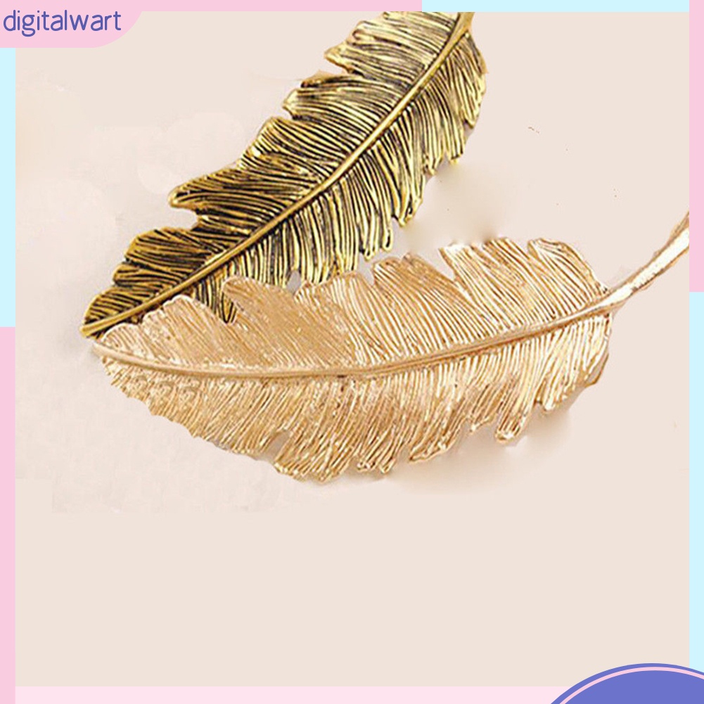 Kẹp Tóc Kim Loại Hình Chiếc Lá Vintage Cho Nữ