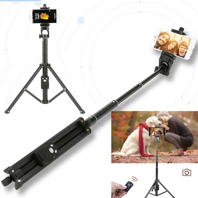 Gậy Tripod 3 Chân Đa Năng 1688 Có Remote Bluetooth - Gậy Chụp Hình Kiêm Chân Đế Kẹp Điện Thoại, Máy Ảnh