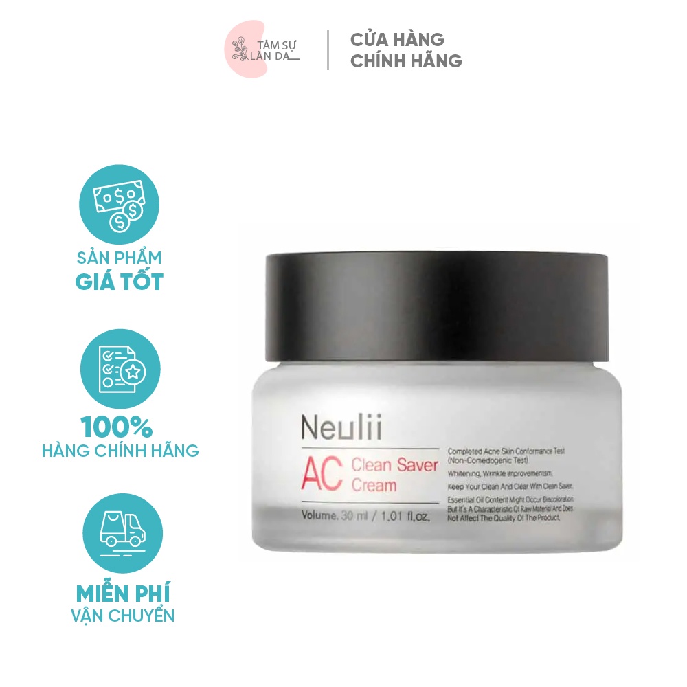 Kem Dưỡng Cho Da Mụn, Nhạy Cảm Neulii AC Clean Saver Cream (30ml)