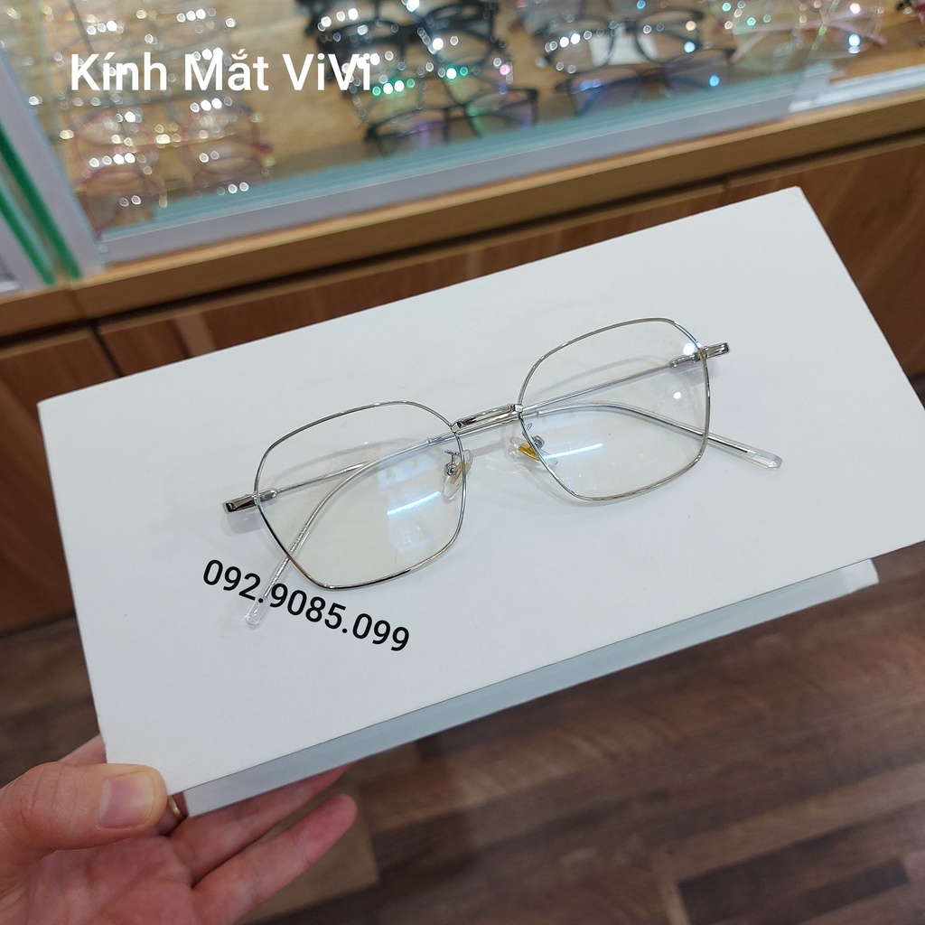 Gọng kính cận kim loại mảnh nam nữ V2328 - kính thời trang 0 độ hàn quốc + nhận cắt cận viễn loạn