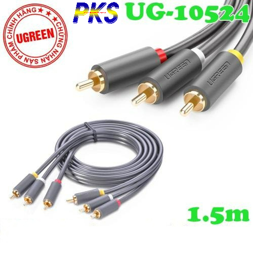 Cáp AV hoa sen 3 đầu RCA dài 1.5m Ugreen 10524 - Ugreen 10524