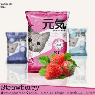 Cát vệ sinh cho Mèo Genki Nhật Bản hương Dâu 5L