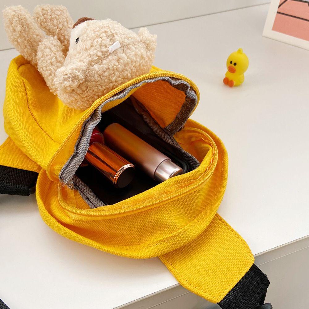 Túi Đeo Chéo Ngực Cỡ Lớn Bằng Vải Bông Hình Gấu Dễ Thương Dành Cho Học Sinh