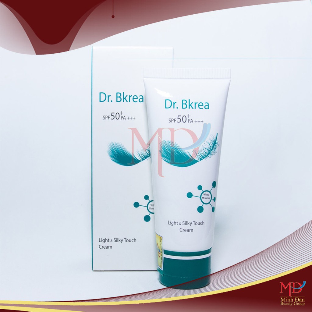 Kem chống nắng dưỡng trắng da Dr.Bkrea - Minh Đan Beauty Group - Làm lớp trang điểm nâng tông sáng hồng đẹp da - 50gr